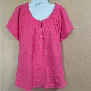 Vineyard Vines Fuchsia Button-Front Blouse